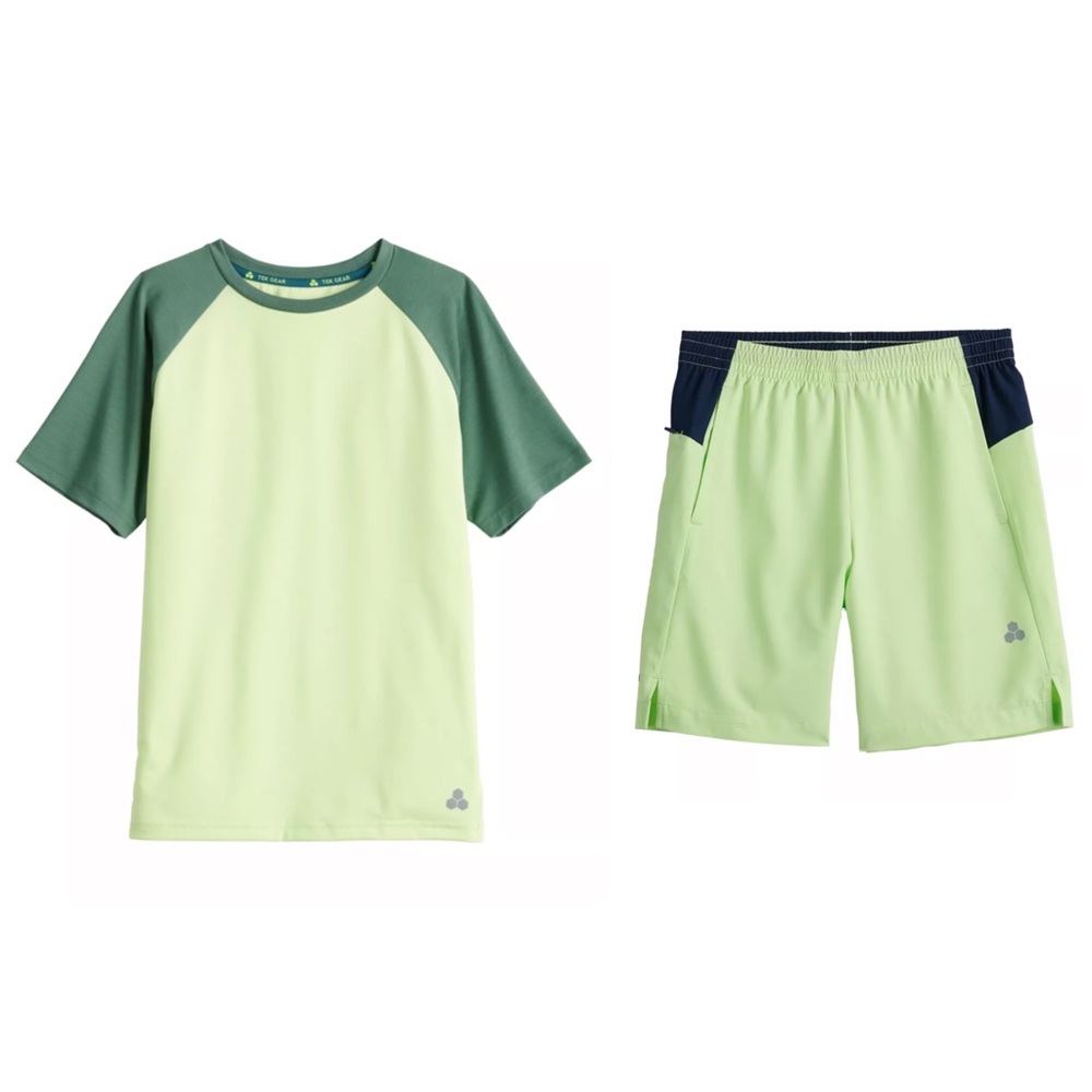 Tek Gear Boys Athletic Raglan Sleeve Tee Shirt and Training Shorts